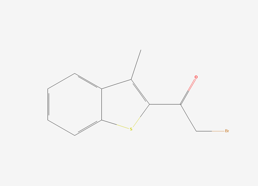 Two-dimensional chemical structure of 2-Bromo-1-(3-methyl-1-benzothiophen-2-yl)ethan-1-one