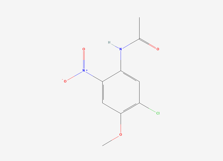 Two-dimensional chemical structure of 5'-Chloro-4'-methoxy-2'-nitroacetanilide