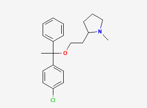 Two-dimensional chemical structure of 2-[2-[1-(4-Chlorophenyl)-1-phenylethoxy]ethyl]-1-methylpyrrolidine