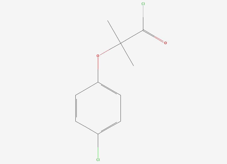 Two-dimensional chemical structure of 2-(4-Chlorophenoxy)-2-methylpropanoyl chloride