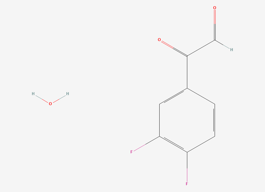 Two-dimensional chemical structure of 3,4-Difluorophenylglyoxal hydrate