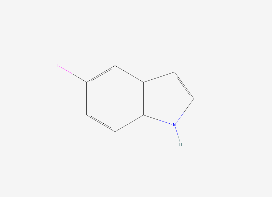 Two-dimensional chemical structure of 5-Iodo-1H-indole
