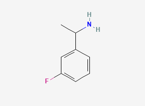 Two-dimensional chemical structure of 1-(3-Fluorophenyl)ethanamine