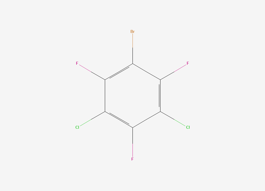 Two-dimensional chemical structure of 1-Bromo-3,5-dichloro-2,4,6-trifluorobenzene