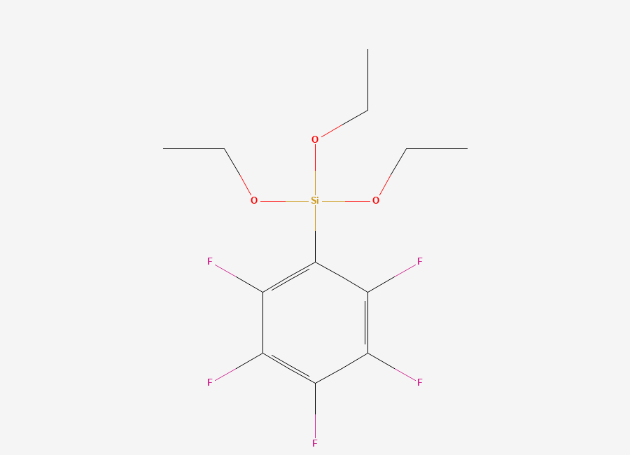 Two-dimensional chemical structure of (Triethoxysilyl)pentafluorobenzene