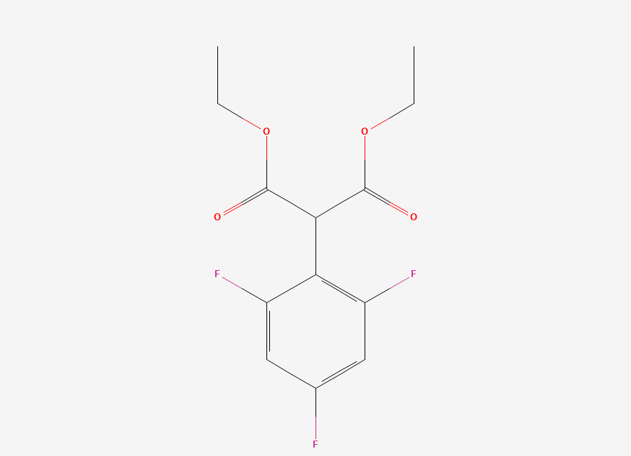 Two-dimensional chemical structure of Propanedioic acid, 2-(2,4,6-trifluorophenyl)-, 1,3-diethyl ester