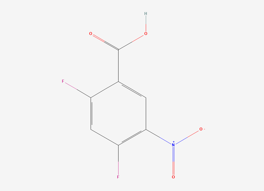 Two-dimensional chemical structure of 2,4-Difluoro-5-nitrobenzoic acid