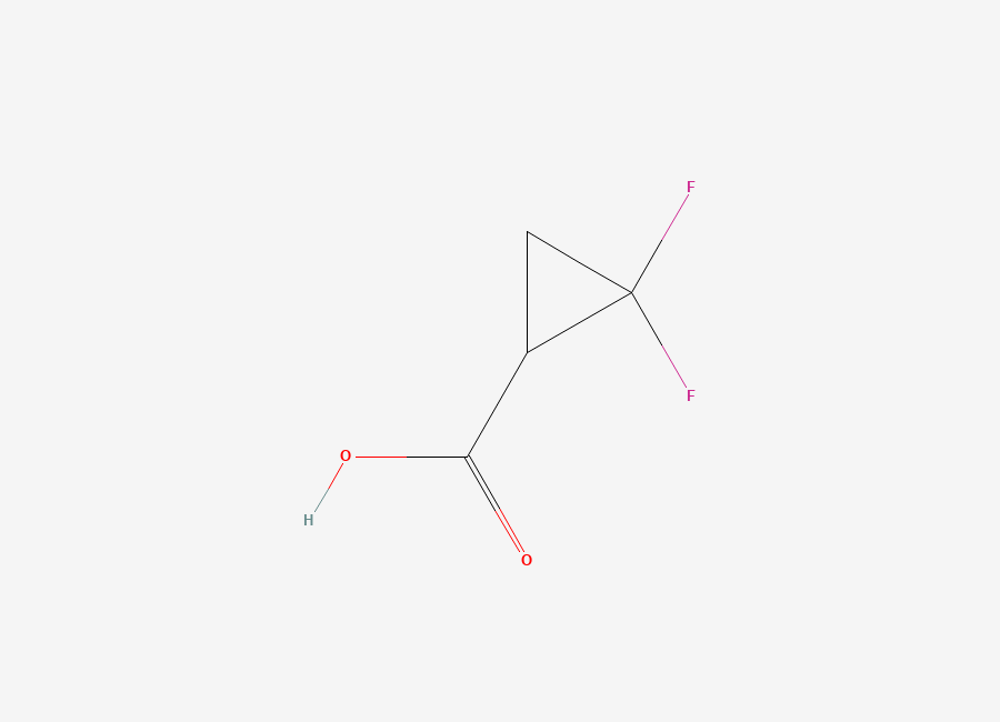 Two-dimensional chemical structure of 2,2-Difluorocyclopropane-1-carboxylic acid