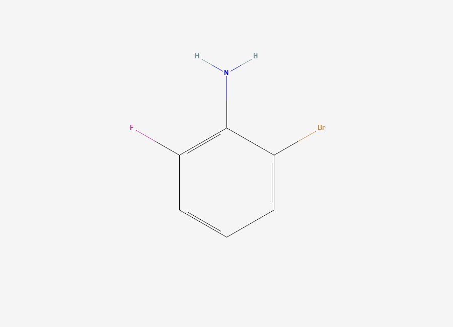 Two-dimensional chemical structure of 2-Bromo-6-fluoroaniline