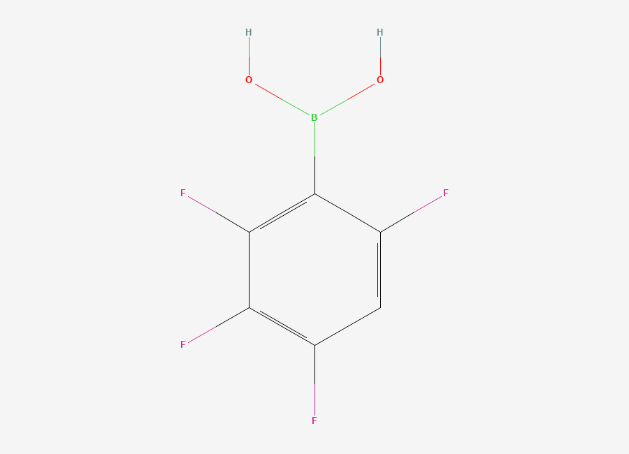 Two-dimensional chemical structure of 2,3,4,6-Tetrafluorophenylboronic acid