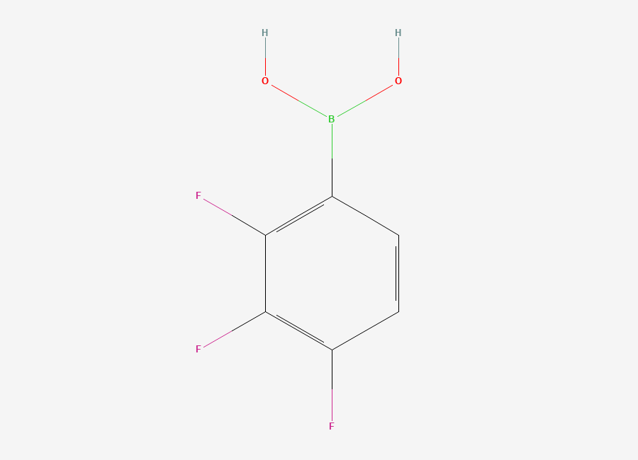 Two-dimensional chemical structure of 2,3,4-Trifluorobenzeneboronic acid
