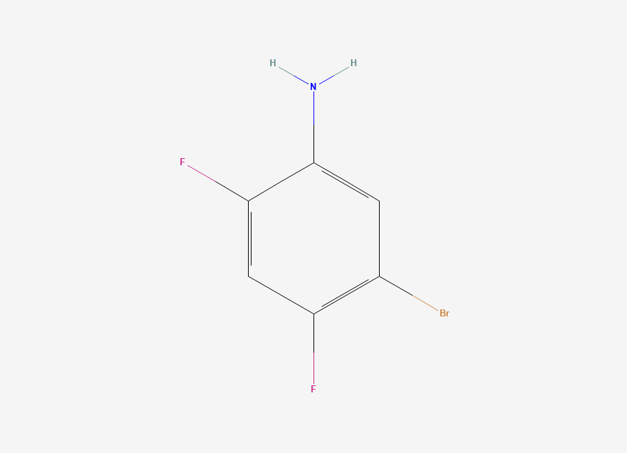Two-dimensional chemical structure of 5-Bromo-2,4-difluoroaniline