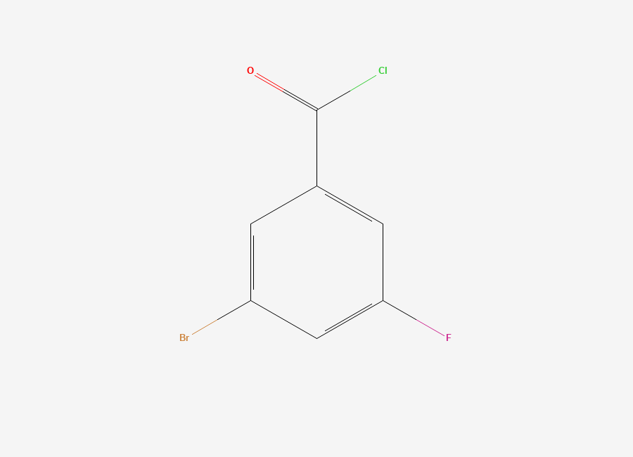 Two-dimensional chemical structure of 3-Bromo-5-fluorobenzoyl chloride