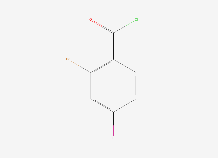 Two-dimensional chemical structure of 2-Bromo-4-fluorobenzoyl chloride