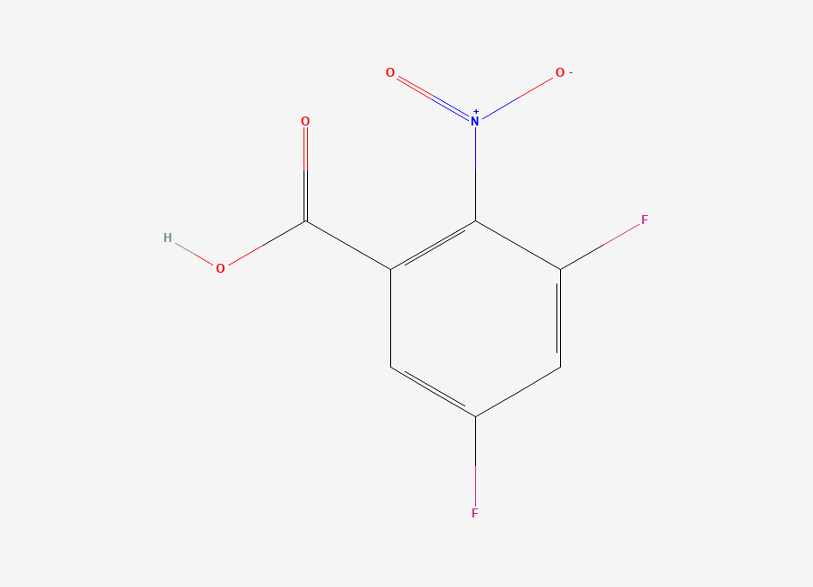 Two-dimensional chemical structure of 3,5-Difluoro-2-nitrobenzoic acid