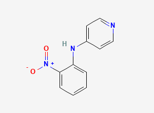 Two-dimensional chemical structure of 4-(2-Nitroanilino)pyridine, CAS 25551-59-1