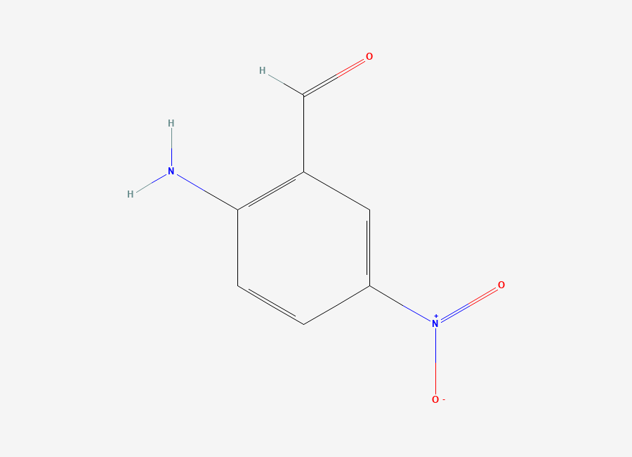 Two-dimensional chemical structure of 2-Amino-5-nitrobenzaldehyde