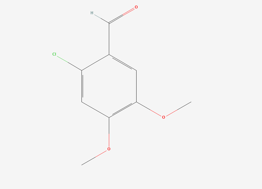 Two-dimensional chemical structure of 2-Chloro-4,5-dimethoxybenzaldehyde