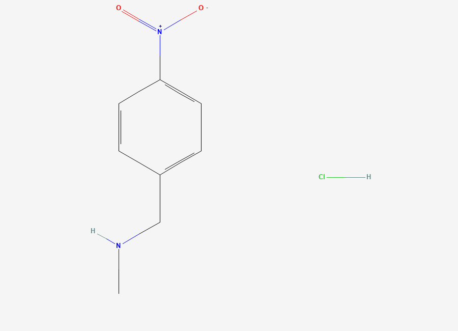 Two-dimensional chemical structure of Methyl((4-nitrophenyl)methyl)amine hydrochloride