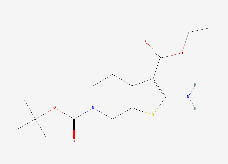Two-dimensional chemical structure of 6-tert-butyl 3-ethyl 2-amino-4H,5H,6H,7H-thieno(2,3-c)pyridine-3,6-dicarboxylate