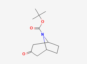 Two-dimensional chemical structure of tert-Butyl 3-oxo-8-azabicyclo(3.2.1)octane-8-carboxylate