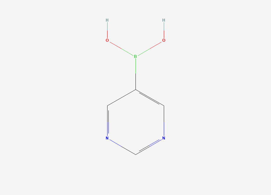 Two-dimensional chemical structure of (Pyrimidin-5-yl)boronic acid