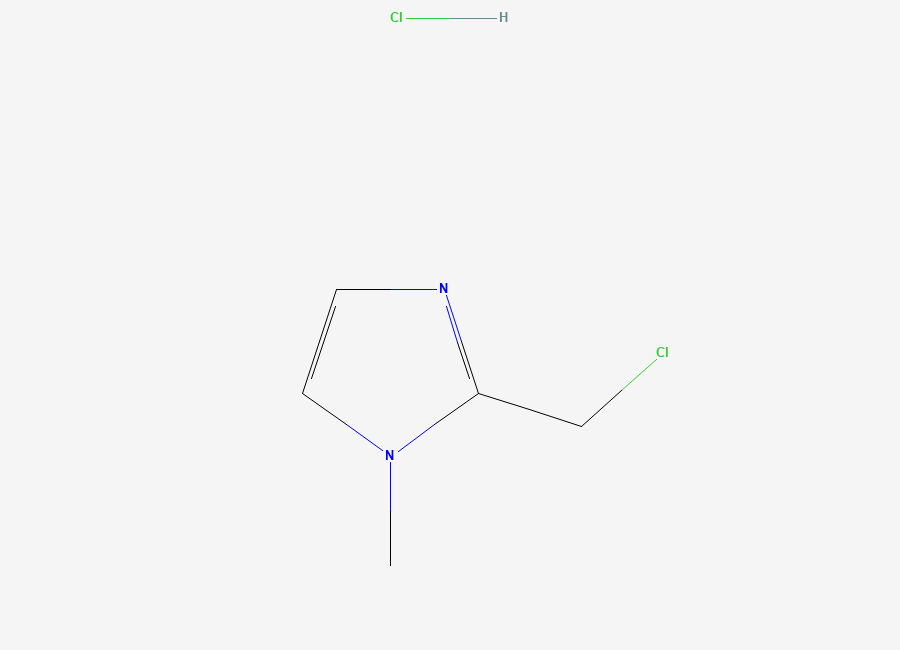 Two-dimensional chemical structure of 2-(chloromethyl)-1-methyl-1H-imidazole hydrochloride