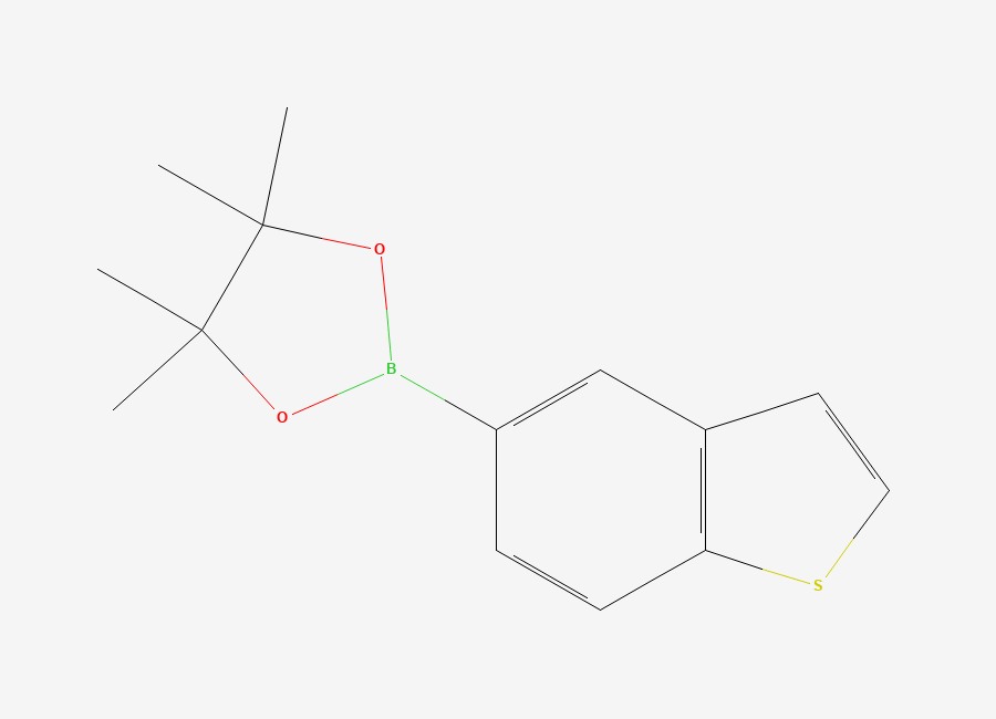 Two-dimensional chemical structure of 2-(1-Benzothiophen-5-yl)-4,4,5,5-tetramethyl-1,3,2-dioxaborolane