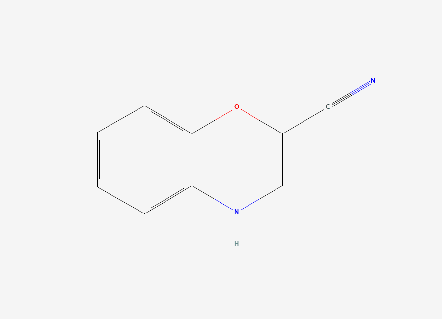 Two-dimensional chemical structure of 3,4-dihydro-2H-1,4-benzoxazine-2-carbonitrile