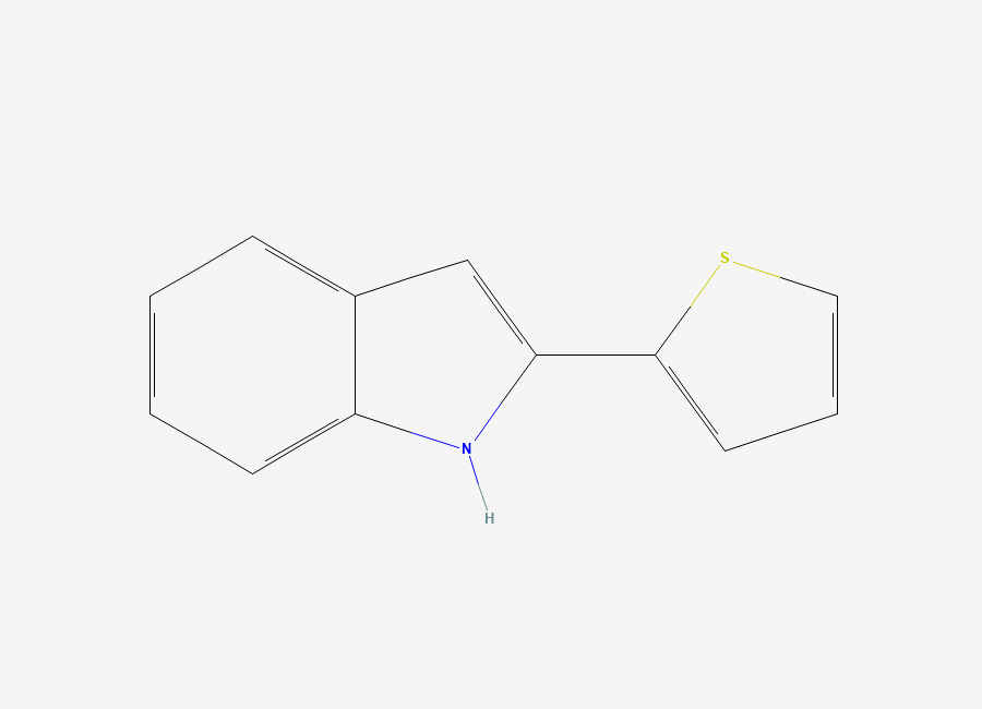 Two-dimensional chemical structure of 2-(thiophen-2-yl)-1H-indole