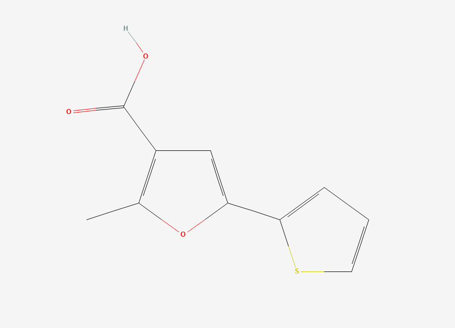 Two-dimensional chemical structure of 2-Methyl-5-(2-thienyl)-3-furancarboxylic acid