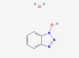 Two-dimensional chemical structure of 1-Hydroxybenzotriazole hydrate, CAS 123333-53-9