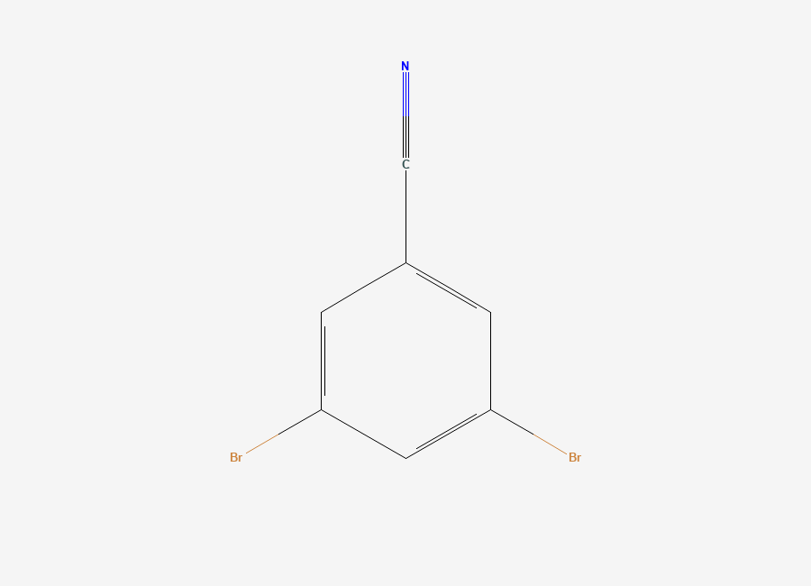 Two-dimensional chemical structure of 3,5-Dibromobenzonitrile