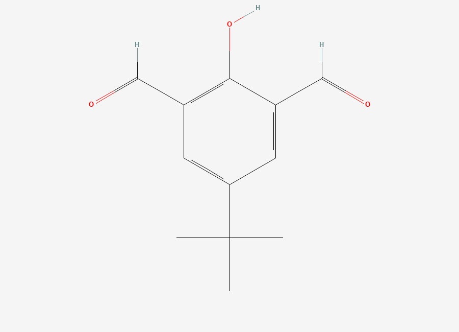 Two-dimensional chemical structure of 5-Tert-butyl-2-hydroxybenzene-1,3-dicarbaldehyde