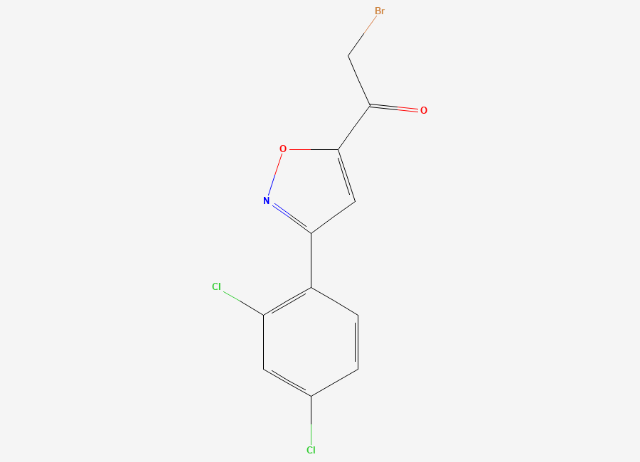 Two-dimensional chemical structure of 2-Bromo-1-(3-(2,4-dichlorophenyl)isoxazol-5-yl)ethanone