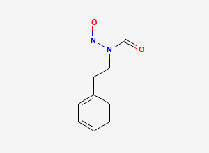 Two-dimensional chemical structure of n-nitroso-n-(2-phenylethyl)acetamide, CAS 14300-08-4