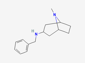 Two-dimensional chemical structure of N-benzyl-8-methyl-8-azabicyclo[3.2.1]octan-3-amine