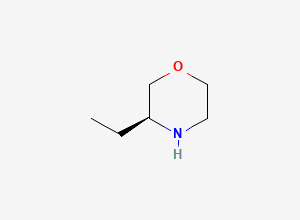 Two-dimensional chemical structure of (S)-3-Ethylmorpholine