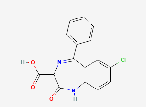 Two-dimensional chemical structure of Clorazepate, CAS 23887-31-2
