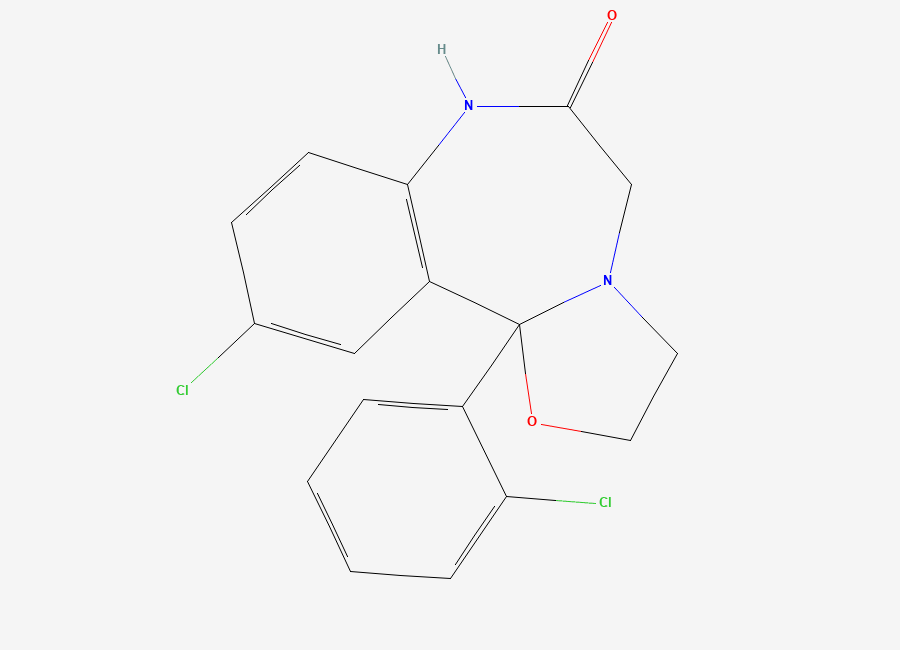 Two-dimensional chemical structure of Cloxazolam, CAS 24166-13-0