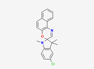 Two-dimensional chemical structure of 5-Chloro-1,3-dihydro-1,3,3-trimethylspiro[2H-indole-2,3'-(3H)naphth[2,1-b](1,4)oxazine]