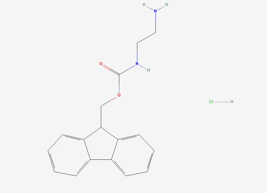Two-dimensional chemical structure of (9H-fluoren-9-yl)methyl N-(2-aminoethyl)carbamate hydrochloride