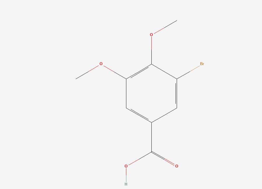 Two-dimensional chemical structure of 3-Bromo-4,5-dimethoxybenzoic Acid