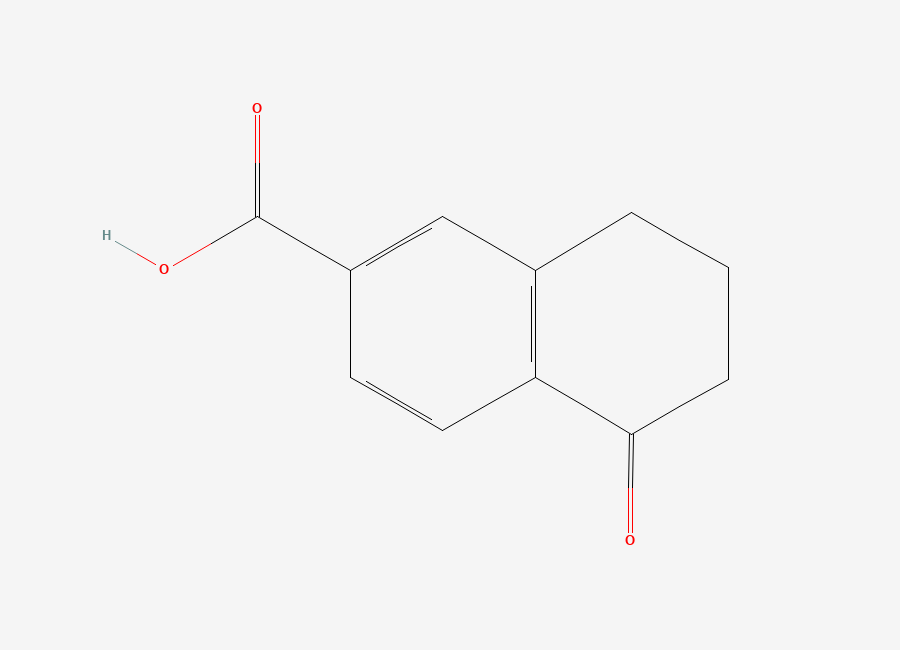 Two-dimensional chemical structure of 5-Oxo-5,6,7,8-tetrahydronaphthalene-2-carboxylic acid
