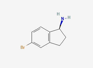 Two-dimensional chemical structure of (S)-5-bromo-2,3-dihydro-1H-inden-1-amine