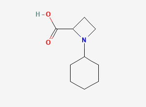 Two-dimensional chemical structure of 1-Cyclohexylazetidine-2-carboxylic acid