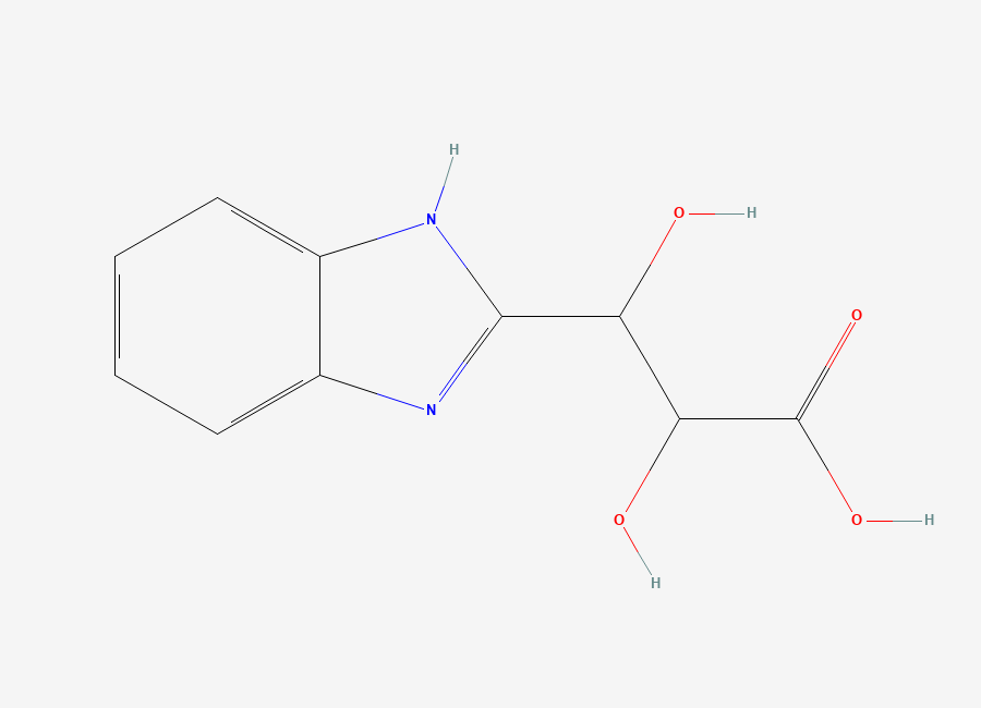 Two-dimensional chemical structure of 3-(1H-benzimidazol-2-yl)-2,3-dihydroxypropanoic acid