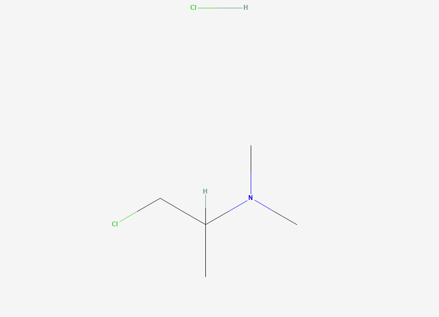 Two-dimensional chemical structure of 2-Propanamine, 1-chloro-N,N-dimethyl-, hydrochloride
