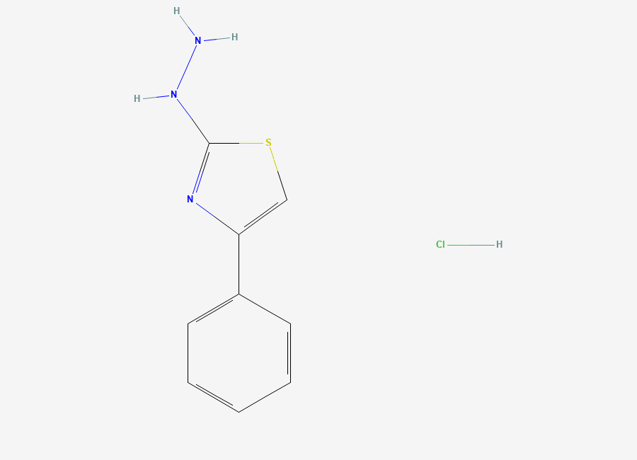Two-dimensional chemical structure of 2-Hydrazinyl-4-phenylthiazole hydrochloride