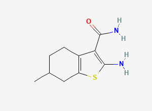 Two-dimensional chemical structure of 2-Amino-6-methyl-4,5,6,7-tetrahydro-1-benzothiophene-3-carboxamide